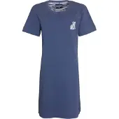 Irresistible Dames Nachthemd - 100% Katoen - Zebra - Blauw - Maat XXL