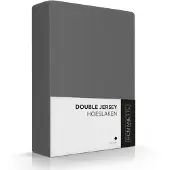 Romanette Hoeslaken Antraciet (Double Jersey)-Lits-Jumeaux (160/180 x 200/210/220 cm)
