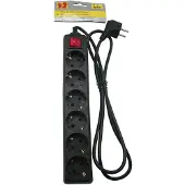 Bellson Stekkerdoos 6-voudig - 1,5 Meter Zwart