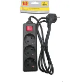 Bellson Stekkerdoos 3-voudig - 1.5 Meter Zwart