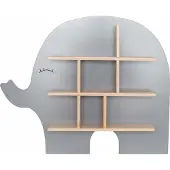 Jabadabado Wandplank Olifant - Grijs
