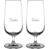 Fusion Gegraveerde bierglas op voet 41cl Tante & Oom