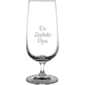 Fusion Gegraveerde bierglas op voet 41cl De Leukste Opa