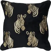 Mars & More *kussen fluweel zwart zebra 45x45cm*