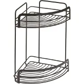 Metaltex douchemand, hoekmand met 2 plateaus, zonder boren - Zwart - Ophangen zonder boren | Decoratief