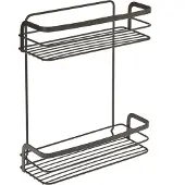 Metaltex Origin doucherek 2-laags zwart zwart Metaal Douche- en