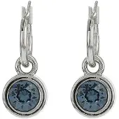 Biba Hang Oorbellen met Swarovski Steentje Denim Blue