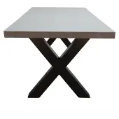 BUITEN living Lyon/Karlstad zwart dining tuinset | 6 personen | betonlook + kunststof | 250cm