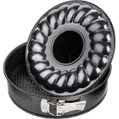 Zenker springvorm met vlakkeen tulband bodem black metallic 26cm