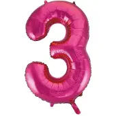 Unique Pink roze cijfer ballon 3.