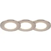 QAZQA Set van 3 inbouwspots rond staal incl. LED IP65 - Simply