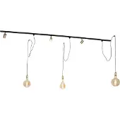 QAZQA Modern railsysteem met 3 spots en 3 hanglampen goud 1-fase - Iconic Cavalux Jeana