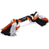 Beeztees Flostouw 2 Knopen Zwart/oranje 30 X 7,5 X 6 Cm