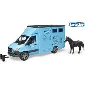 BRUDER Sprinter Dierentransporter met 1 Paard 2674