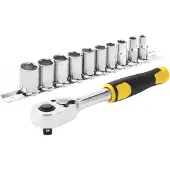 Stanley ratelset 1/4" 72T 11-delig