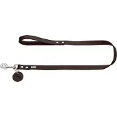 Hunter Looplijn Leder Donkerbruin - Hondenriem - 110x1.3 cm