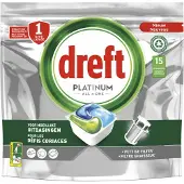 Dreft - Platinum All In One - Vaatwascapsules - Voor Moeilijke Uitdagingen - 15 Capsules