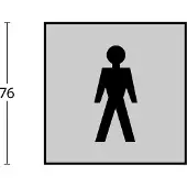 Intersteel Pictogram herentoilet zelfklevend vierkant