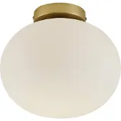 Nordlux Glazen Plafondlamp Alton Messing Met Wit Glas