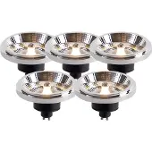 LUEDD Set van 5 GU10 dimbare LED lampen AR111 11W 810 lm 2700K