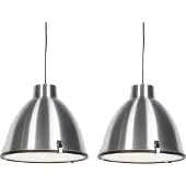 QAZQA Set van 2 hanglampen aluminium 38 cm dimbaar - Anteros