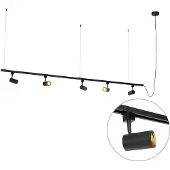 QAZQA Modern hangend railsysteem met 5 spots zwart 1-fase - Iconic Jeana