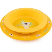 Canpol Babies - servies set 2 st. EXOTISCHE DIEREN- geel- 9m+ 9+ m