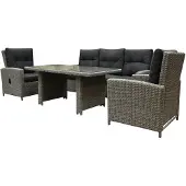 AVH-Collectie San Marino stoel bank dining loungeset 4 delig grijs verstelbaar