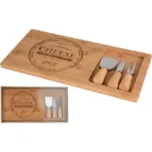 Excellent houseware Kaasplank Bamboe - Incl. 3 kaasmesjes