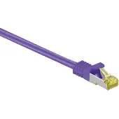 Goobay 3m RJ45 patchkabel CAT 6A S/FTP (PiMF), 500 MHz, met CAT 7 ruwe kabel, paars LSZH halogeenvrij, koper
