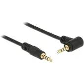 DeLOCK 3,5mm Jack 4-polig audio/video kabel AWG24 - haaks / zwart - 2 meter
