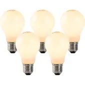 LUEDD Set van 5 E27 LED flame filament lampen opaal glas 3W 250 lm 2200K