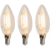 LUEDD Set van 3 LED E14 dimbare kaarslampen B35 5W 380lm 2700K