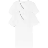 Schiesser 95/5 T-shirt V-hals - 2 Pack 100 White - maat 4XL (4XL) - Heren Volwassenen - Katoen/elastaan- 173982-100-4XL