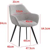 LivingFurn eetkamerstoel luca boucle 2 stuks