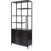 LivingFurn kabinetkast york 90cm mangohout / gecoat staal
