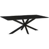 LivingFurn 1x eetkamertafel oslo spider black acacia 220 cm acacia / gecoat staal