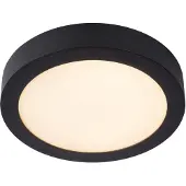Lucide BRICE-LED - Plafonnière Badkamer - Ø 24 cm - LED Dimb. - 1x15W 3000K - IP44 - Zwart