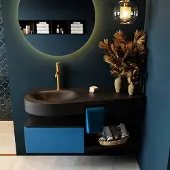 Mondiaz Riva badmeubel 120cm Jeans met 1 lade en wastafel links 1 kraangat Urban