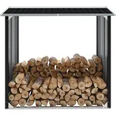 vidaXL Haardhoutschuur 172x91x154 cm gegalvaniseerd staal antraciet