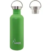 Laken RVS fles 1L Basic Steel Bottle Groen - Steel Cap - - roestvrijstaal - waterfles - drinkfles