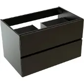 Storke Edge zwevende wastafelonderkast 85 x 52 cm Mat Zwart 2 lades