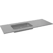 Storke Scuro asymmetrisch rechtse wastafel mat kwarts 130 x 52 cm combinatie kast 35 cm