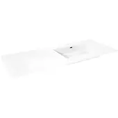 Storke Diva asymmetrisch rechtse wastafel glanzend composiet marmer 130 x 52 cm combinatie kast 45 cm