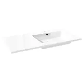 Storke Diva asymmetrisch rechtse wastafel glanzend composiet marmer 100 x 52 cm