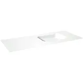 Balmani Tablo Arcato asymmetrisch rechtse wastafel matte Solid Surface 135 x 55 cm, afvoerplug niet inbegrepen