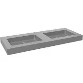 Storke Scuro High dubbele wastafel mat kwarts 130 x 52 cm