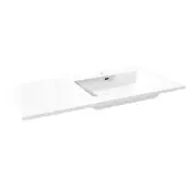 Storke Diva asymmetrisch rechtse wastafel glanzend composiet marmer 110 x 52 cm combinatie kast 35 cm