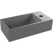 Luca Varess Cubic midi fonteintje Mat Zwart Porselein 40,5x20cm rechts