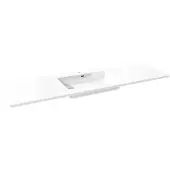 Storke Diva enkele wastafel glanzend composiet marmer 155 x 52 cm